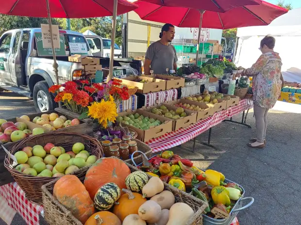 A produce stand at the Healdsburg Farmers' Market.