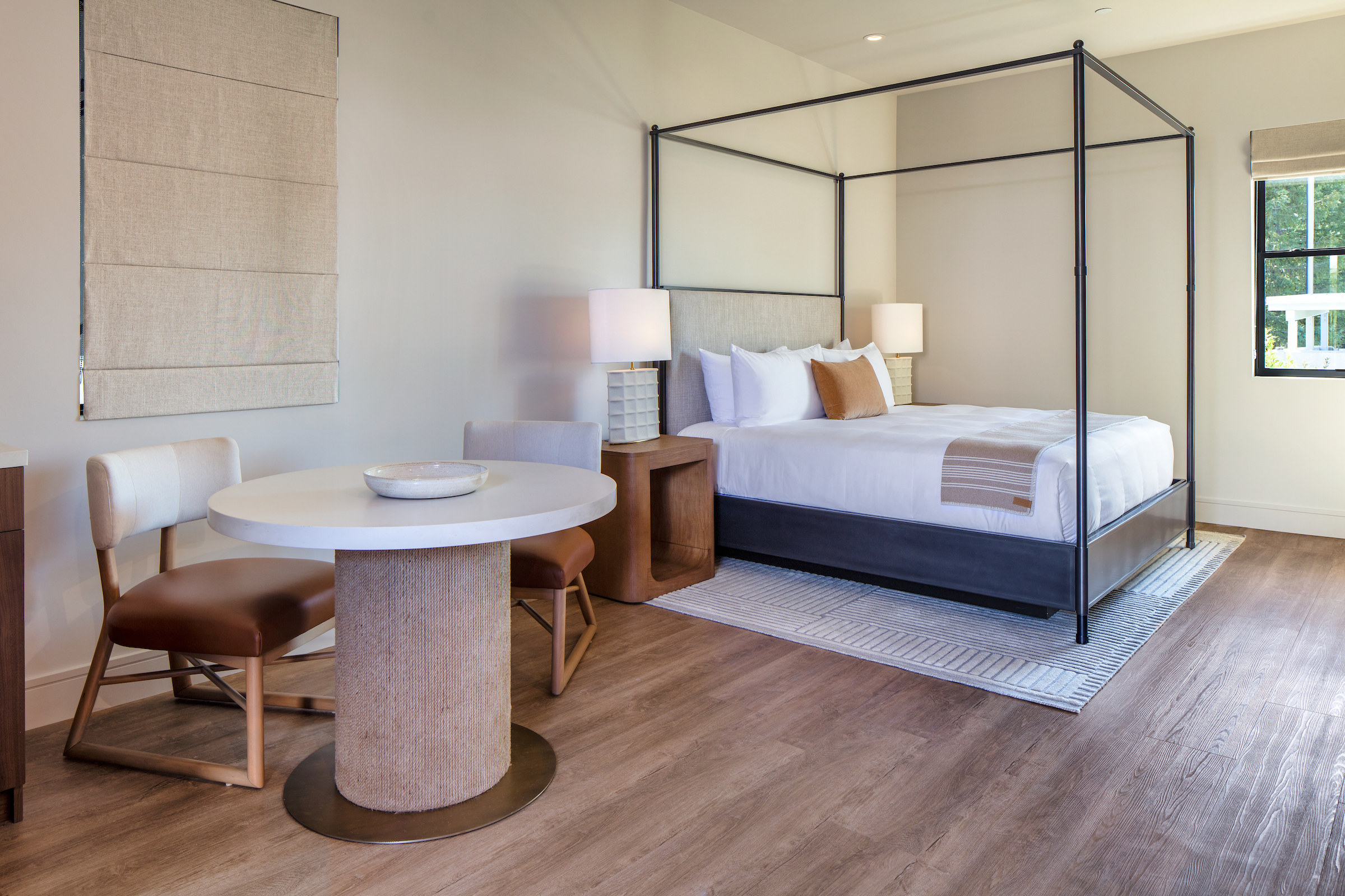 A Creekside Suite bedroom.
